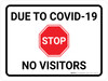 Stop Due To COVID-19 No Visitors with Icon Landscape - Wall Sign