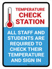 Temperature Check Station Students with Icon Portrait - Wall Sign Temperature Check Station Students with Icon Portrait - Wall Sign