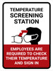 Temperature Screening Station Portrait - Wall Sign Temperature Screening Station Portrait - Wall Sign