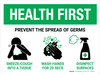 Health First: Prevent the Spread of Germs with Icons Landscape - Wall Sign Health First: Prevent the Spread of Germs with Icons Landscape - Wall Sign