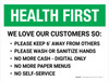 Health First We Love Our Customers COVID-19 Precautions Landscape - Wall Sign Health First We Love Our Customers COVID-19 Precautions Landscape - Wall Sign