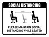 Please Maintain Social Distancing While Seated with Icon Landscape - Wall Sign Please Maintain Social Distancing While Seated with Icon Landscape - Wall Sign