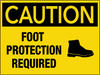 Caution Foot Protection Required Wall Sign Caution Foot Protection Required Wall Sign