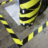 black and yellow hazard floor tape