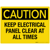 Caution: Keep Electrical Panel Clear at all Times - Wall Sign Caution: Keep Electrical Panel Clear at all Times - Wall Sign