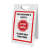 Stop Here: For Everyone's Safety Please Wait Your Turn - A-Frame Sign Stop Here: For Everyone's Safety Please Wait Your Turn - A-Frame Sign