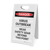 Danger: Virus Outbreak Wear Safety Gear Portrait - A-Frame Sign Danger: Virus Outbreak Wear Safety Gear Portrait - A-Frame Sign