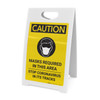 Caution: Masks Required In This Area Stop Coronavirus with Icon Portrait - A-Frame Sign Caution: Masks Required In This Area Stop Coronavirus with Icon Portrait - A-Frame Sign