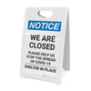 Notice: We Are Closed Help Stop the Spread of COVID-19 ANSI Portrait - A-Frame Sign