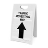 Traffic Moves This Way Up Arrow Portrait - A-Frame Sign