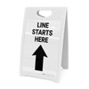 Line Starts Here Up Arrow Portrait - A-Frame Sign