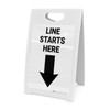 Line Starts Down Left Arrow Portrait - A-Frame Sign Line Starts Down Left Arrow Portrait - A-Frame Sign