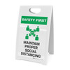 Safety First: Maintain Proper Social Distancing with Icon Portrait - A-Frame Sign