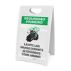 Safety First: Wash Your Hands For At Least 20 Seconds Spanish with Icon Portrait - A-Frame Sign Safety First: Wash Your Hands For At Least 20 Seconds Spanish with Icon Portrait - A-Frame Sign