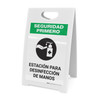 Safety First: Hand Sanitizing Station Spanish with Icon Portrait - A-Frame Sign