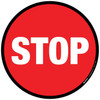 Floor Sign - Round Stop Sign with Black Border