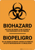 Biohazard: No Food Stored In Refrigerator Bilingual Spanish - Wall Sign Biohazard: No Food Stored In Refrigerator Bilingual Spanish - Wall Sign