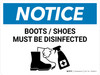 Notice: Boots/Shoes Must Be Disinfected with Icon Landscape - Wall Sign Notice: Boots/Shoes Must Be Disinfected with Icon Landscape - Wall Sign