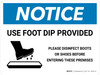 Notice: Use Foot Dip with Icon Landscape - Wall Sign Notice: Use Foot Dip with Icon Landscape - Wall Sign