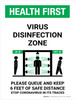 Health First: Virus Disinfection Zone with Icon Portrait - Wall Sign Health First: Virus Disinfection Zone with Icon Portrait - Wall Sign