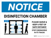 Notice: Disinfection Chamber with Icon Landscape - Wall Sign