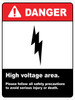 Danger High Voltage Area Danger High Voltage Area