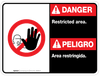 Bilingual Danger Restricted Area - Wall Sign Bilingual Danger Restricted Area - Wall Sign