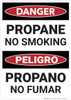 Danger: Bilingual Propane No Smoking - Wall Sign Danger: Bilingual Propane No Smoking - Wall Sign
