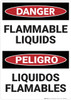 Danger: Bilingual Flammable Liquids - Wall Sign Danger: Bilingual Flammable Liquids - Wall Sign