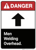 Danger: Men Welding Overhead ANSI - Wall Sign Danger: Men Welding Overhead ANSI - Wall Sign