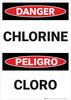 Danger: Chlorine Bilingual - Wall Sign Danger: Chlorine Bilingual - Wall Sign