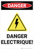 Danger: Danger Electrique - Wall Sign