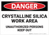 Danger: Crystalline Silica Work Area - Wall Sign Danger: Crystalline Silica Work Area - Wall Sign