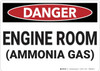 Danger: Engine Room Ammonia Gas - Wall Sign Danger: Engine Room Ammonia Gas - Wall Sign
