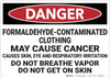 Danger: Formaldehyde Contaminated Clothing - Wall Sign Danger: Formaldehyde Contaminated Clothing - Wall Sign