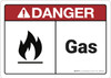 Danger: Gas ANSI - Wall Sign Danger: Gas ANSI - Wall Sign