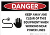 Danger: Keep Away Power Lines - Wall Sign Danger: Keep Away Power Lines - Wall Sign