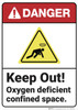 Danger: Keep Out Oxygen Deficient - Wall Sign