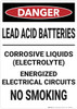 Danger: Lead Acid Batteries - Wall Sign Danger: Lead Acid Batteries - Wall Sign