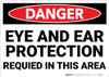 Danger: PPE Eye and Ear Protection Required Area - Wall Sign