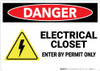Danger: Electrical Closet Enter By Permit Only With Graphic - Wall Sign Danger: Electrical Closet Enter By Permit Only With Graphic - Wall Sign