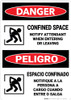 Danger: Confined Space Notify Attendant Entering Bilingual - Wall Sign Danger: Confined Space Notify Attendant Entering Bilingual - Wall Sign