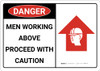 Danger: Men Working Above Proceed With Caution - Wall Sign