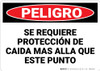Danger: Fall Protection Required Beyond Spanish - Wall Sign
