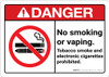 Danger: No Smoking Vaping Tobacco E Cigarette Prohibited ANSI - Wall Sign Danger: No Smoking Vaping Tobacco E Cigarette Prohibited ANSI - Wall Sign