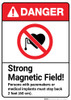 Danger: Strong Magnetic Field Pacemakers Stay 2 Feet Back ANSI - Wall Sign Danger: Strong Magnetic Field Pacemakers Stay 2 Feet Back ANSI - Wall Sign