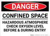 Danger: Confined Space Hazardous Atmosphere - Wall Sign
