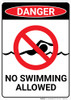 Danger: No Swimming Allowed - Wall Sign Danger: No Swimming Allowed - Wall Sign