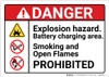 Danger: Explosion Hazard Battery Charging Area ANSI - Wall Sign Danger: Explosion Hazard Battery Charging Area ANSI - Wall Sign