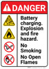 Danger: Explosion Hazard With Icons ANSI - Wall Sign Danger: Explosion Hazard With Icons ANSI - Wall Sign